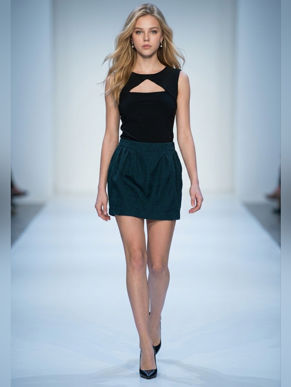 Maje Black And Dark Green Silk Dress Size 36